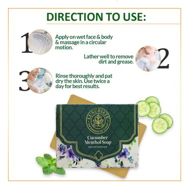 Luxuriate : Cucumber and Menthol Soap Bar for Freshness for Men and Women - 125 gm