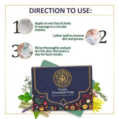 Luxuriate : Exotic Essentials Esscense of Fragrant Beauty Soap Bar for Men and Women- 125 ml