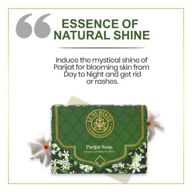 Luxuriate : Parijat Essence of Natural Shine Soap Bar for Men and Women- 125gm