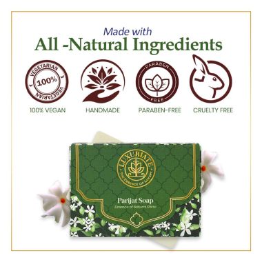 Luxuriate : Parijat Essence of Natural Shine Soap Bar for Men and Women- 125gm