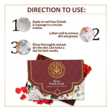 Luxuriate : Rose Essence of Fragrant Beauty Soap Bar for Men and Women - 125gm