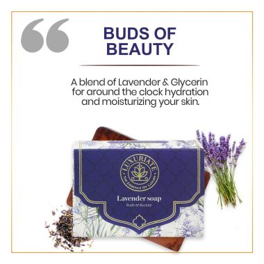 Luxuriate : Lavender Handmade Soap with Real Lavender Rejuvenating Body Beauty Bar for Men and Women - 125gm