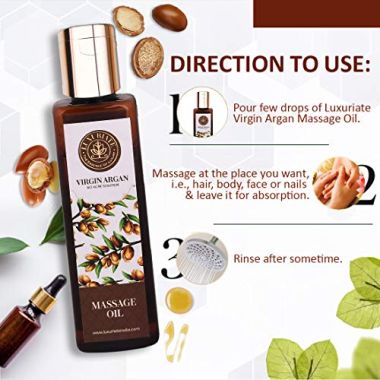 Luxuriate : 100% Pure Natural Virgin Argan Oil for Hair and Skin - 100 ml