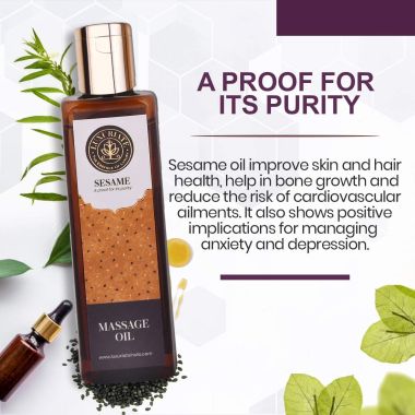 Luxuriate : 100% Pure Natural Sesame Oil for Hair - Body - Skin Care - Massage and Aroma Therapy - 100 ml