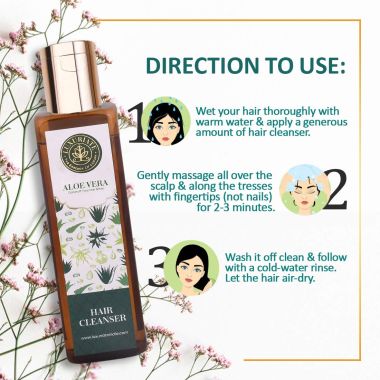 Luxuriate : Aloe Vera Hair Cleanser Shampoo for Men and Women - Anti Hair fall and Anti Dandruff Shampoo - 200ml