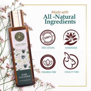 Luxuriate : Aloe Vera Hair Cleanser Shampoo for Men and Women - Anti Hair fall and Anti Dandruff Shampoo - 200ml