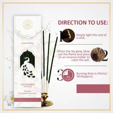 Luxuriate : Naag Champa Incense Agarbatti Sticks - Contains 20 Incense Sticks