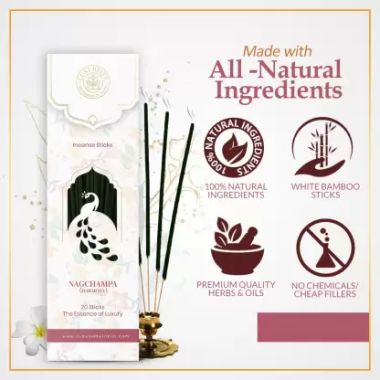 Luxuriate : Naag Champa Incense Agarbatti Sticks - Contains 20 Incense Sticks