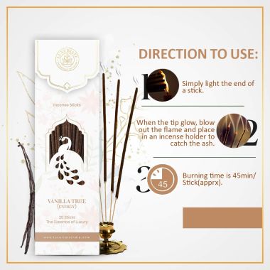 Luxuriate : Vanilla Fragrance Natural and Non-Toxic Incense Sticks - Contains 20 Incense Sticks