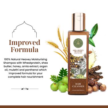Luxuriate : Amla Honey Hair Cleanser Shampoo for Hair Fall Control Scalp Hair for Men and Women - 200ml