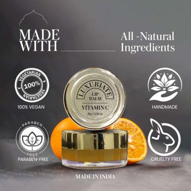 Luxuriate : Orange Vitamin C Lip Balm for Unisex - 8gm