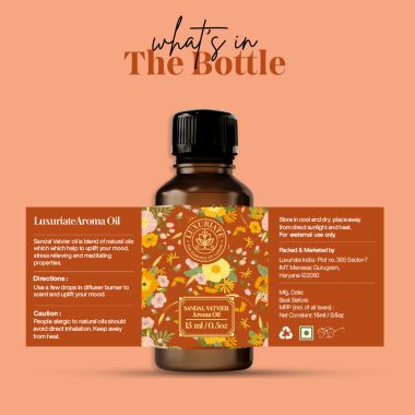Luxuriate : Sandalwood Vativer Aroma Oil - 15ml