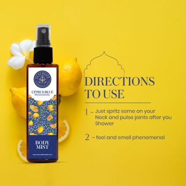 Luxuriate : Citrus Blue Mist Fragrance Body Mist Men & Women With Ethereay Serenity - 100ml