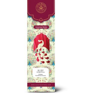 Luxuriate : Ruby Incense Agarbatti Sticks - Contains 20 Incense Sticks
