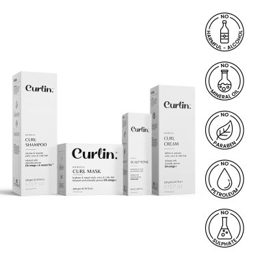 Curlin: Curlin Shampoo + Deep Conditioning Mask + Curl cream + Scalp tonic - Curl Expert Kit