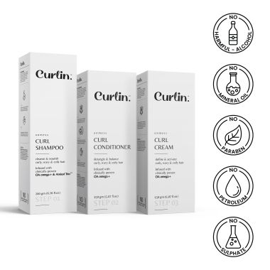 Curlin: Curlin Shampoo + Conditioner + Curl Ceam - Essential Trio Pack