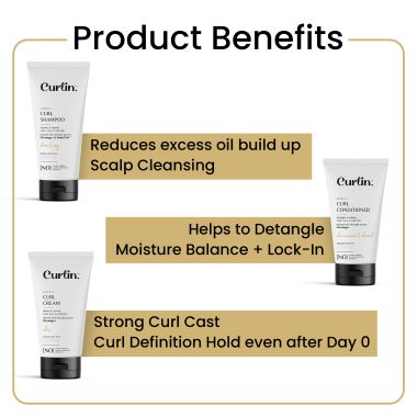 Curlin: Curlin Shampoo + Conditioner + Curl Ceam - Essential Trio Pack