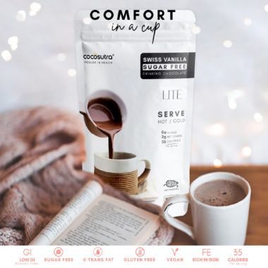 Cocosutra: Swiss Vanilla Sugar-Free Drinking Chocolate Mix - 200gm