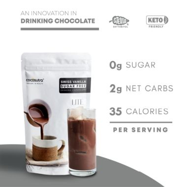 Cocosutra: Swiss Vanilla Sugar-Free Drinking Chocolate Mix - 200gm