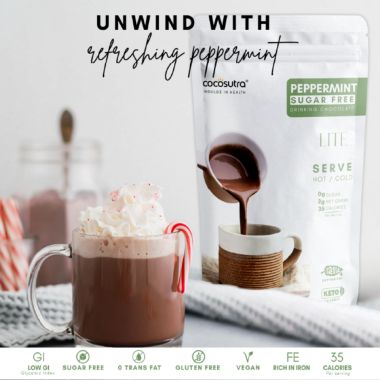 Cocosutra: Peppermint Sugar-Free Drinking Chocolate Mix - 200gm