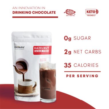 Cocosutra: Hazelnut Sugar-Free Drinking Chocolate Mix - 200gm