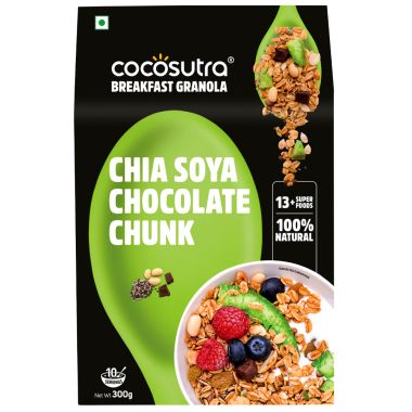 Cocosutra: Chia Soya Chocolate Chunk Granola - 300gm