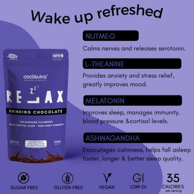 Cocosutra: RELAX Sugar-Free Drinking Chocolate Mix - 200gm