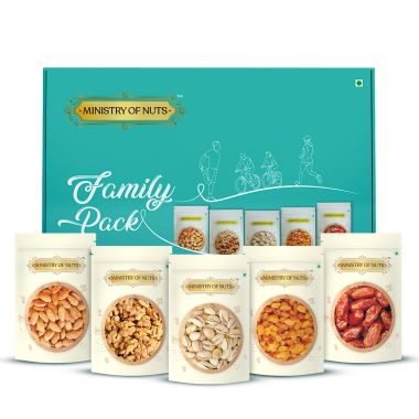 Ministry Of Nuts: Ministry of Nuts Family Pack 5 Premium Dry Fruits - Pack of 5 - 750 gm