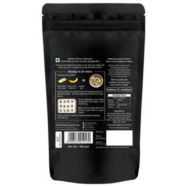 Cocosutra: Whole Wheat Oatmeal Chocolate Chunk Cookie Dough Mix - 200gm