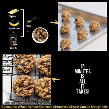 Cocosutra: Whole Wheat Oatmeal Chocolate Chunk Cookie Dough Mix - 200gm