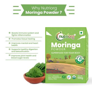 Nutriorg: Certified Organic Moringa Powder - 100 gm
