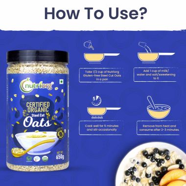Nutriorg: Certified Organic Steelcut Oats - 650 gm