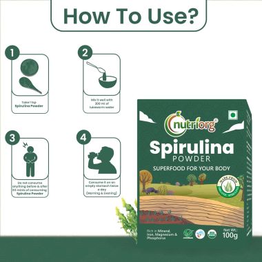 Nutriorg: Spirulina Powder - 100 gm