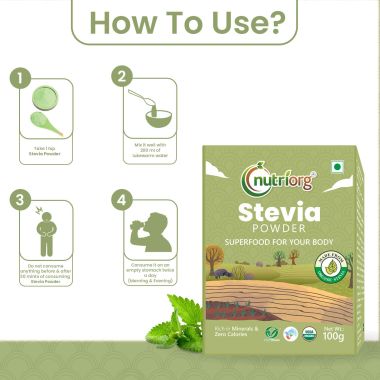 Nutriorg: Certified Organic Stevia Powder - 100 gm