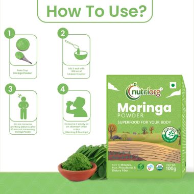 Nutriorg: Certified Organic Moringa Powder - 100 gm