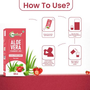 Nutriorg: Aloevera Strawberry Juice - 500 ml