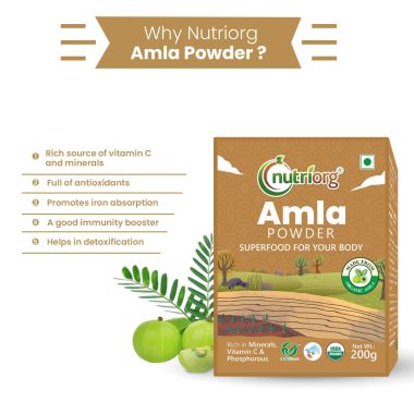 Nutriorg: Certified Organic Amla Powder - 200 gm