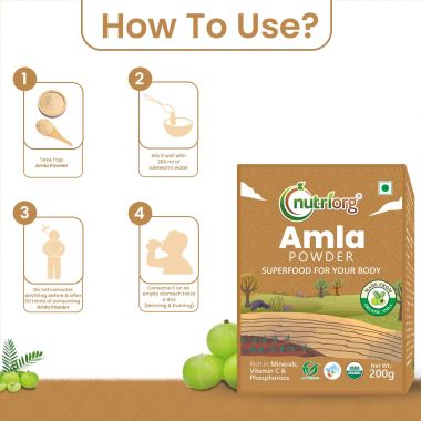Nutriorg: Certified Organic Amla Powder - 200 gm
