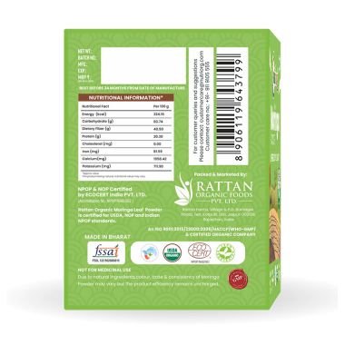 Nutriorg: Certified Organic Moringa Powder - 100 gm