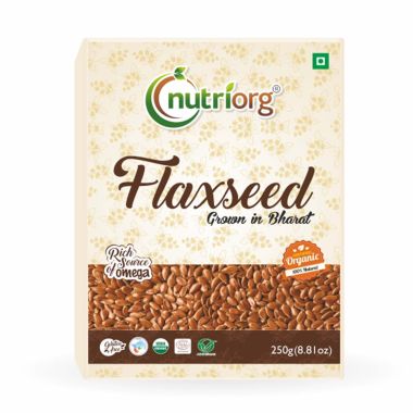 Nutriorg: Certified Organic Flaxseed Raw - 250 gm (Pack of 2)