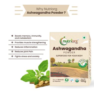 Nutriorg: Certified Organic Ashwagandha Powder - 100 gm