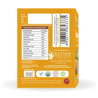 Nutriorg: Certified Organic Turmeric Powder - 100 gm