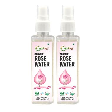 Nutriorg: Certified Organic Rose Water - 100 ml ( Pack of 2)