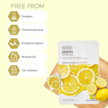 The Face Shop: Real Nature Lemon Face Mask - 20 gm