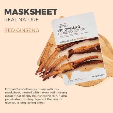 The Face Shop: Real Nature Red Ginseng Face Mask - 20 gm