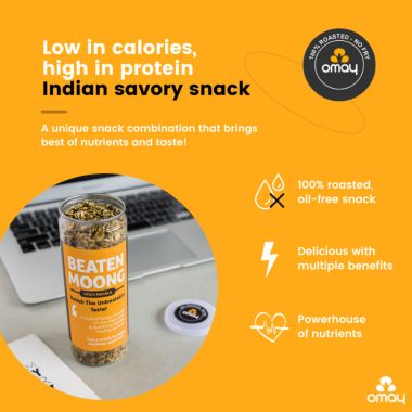 Omay Foods: Spicy Masala Beaten Moong - Pack of 2 (400gm each)