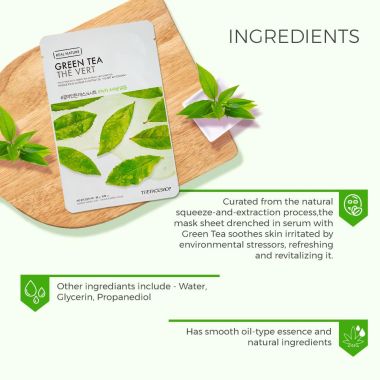 The Face Shop: Real Nature Green Tea Face Mask - 20 gm