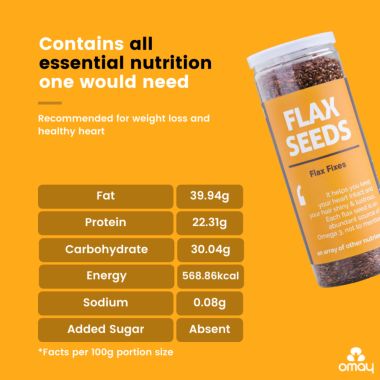 Omay Foods: Roasted Flaxseeds - Pack of 4 (160gm each)