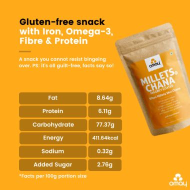 Omay Foods: Millets & Jaggery Coated Chana Mix - Pack of 2 (200gm each)