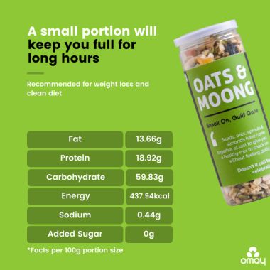 Omay Foods: Oats & Moong Mix - Pack of 2 (160gm each)